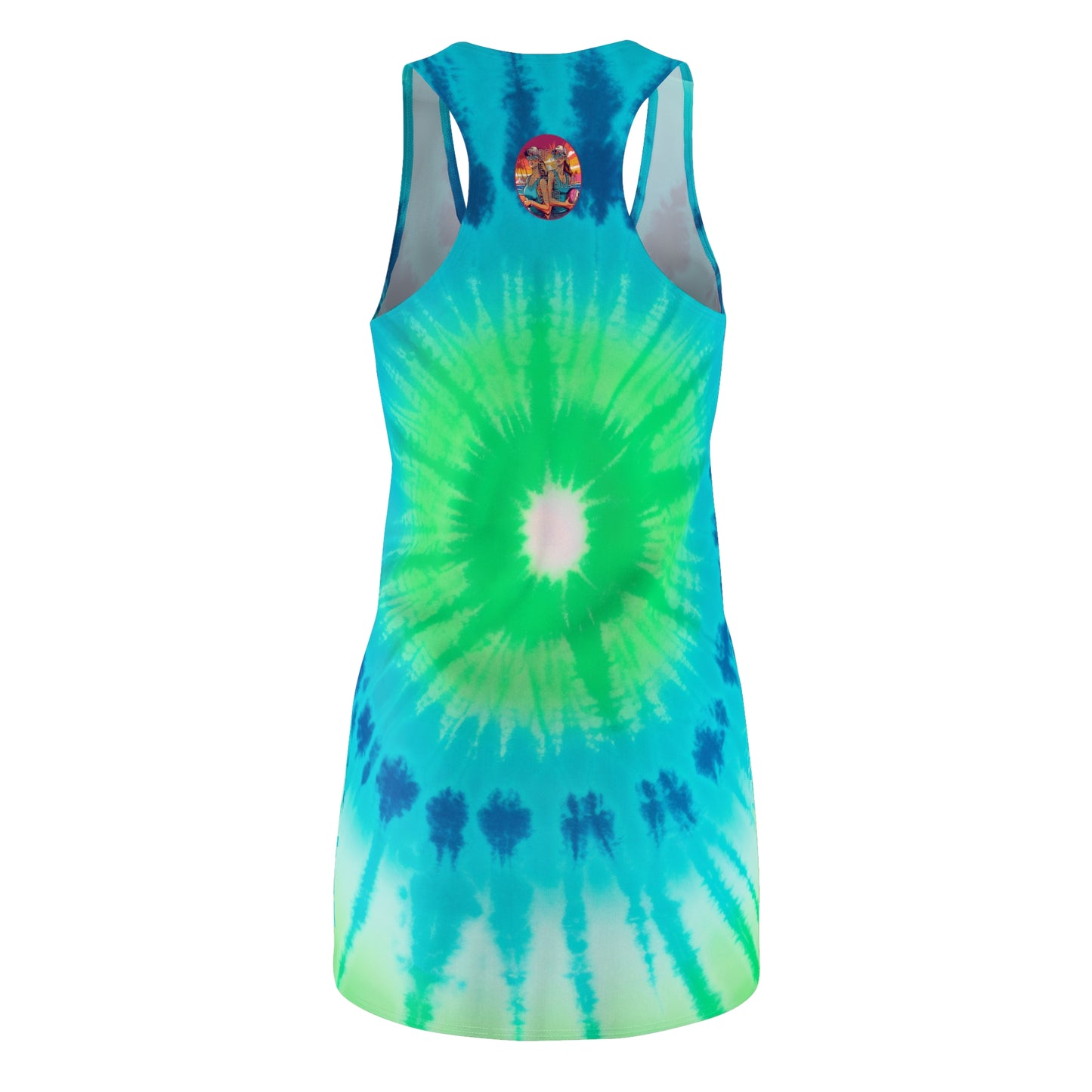 Surface Beach Volleyball Club Tie Dye Designer Women's Cut & Sew Racerback Cover Up Dress Louis IV Collection