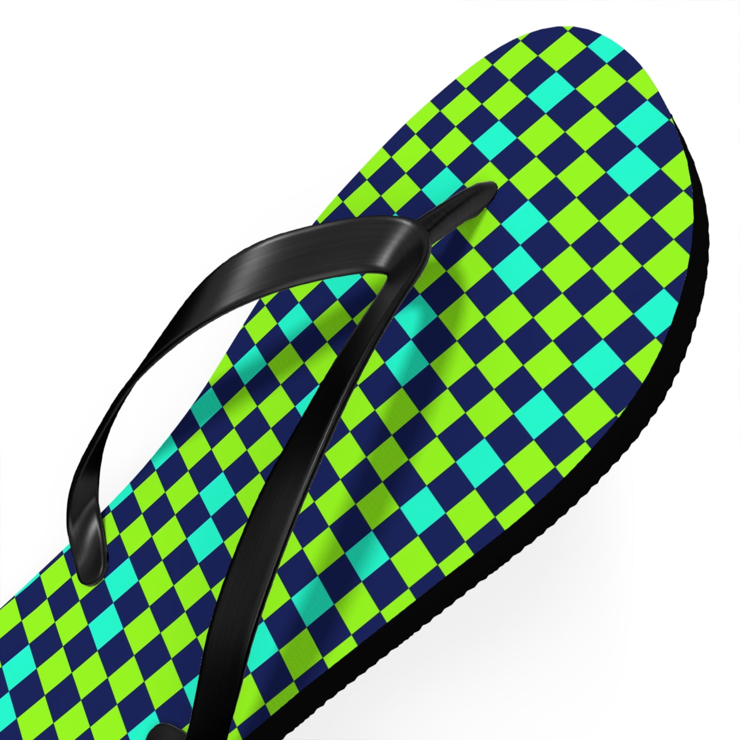 Checkerboard Surface Beach Volleyball Club Designer Flip Flops