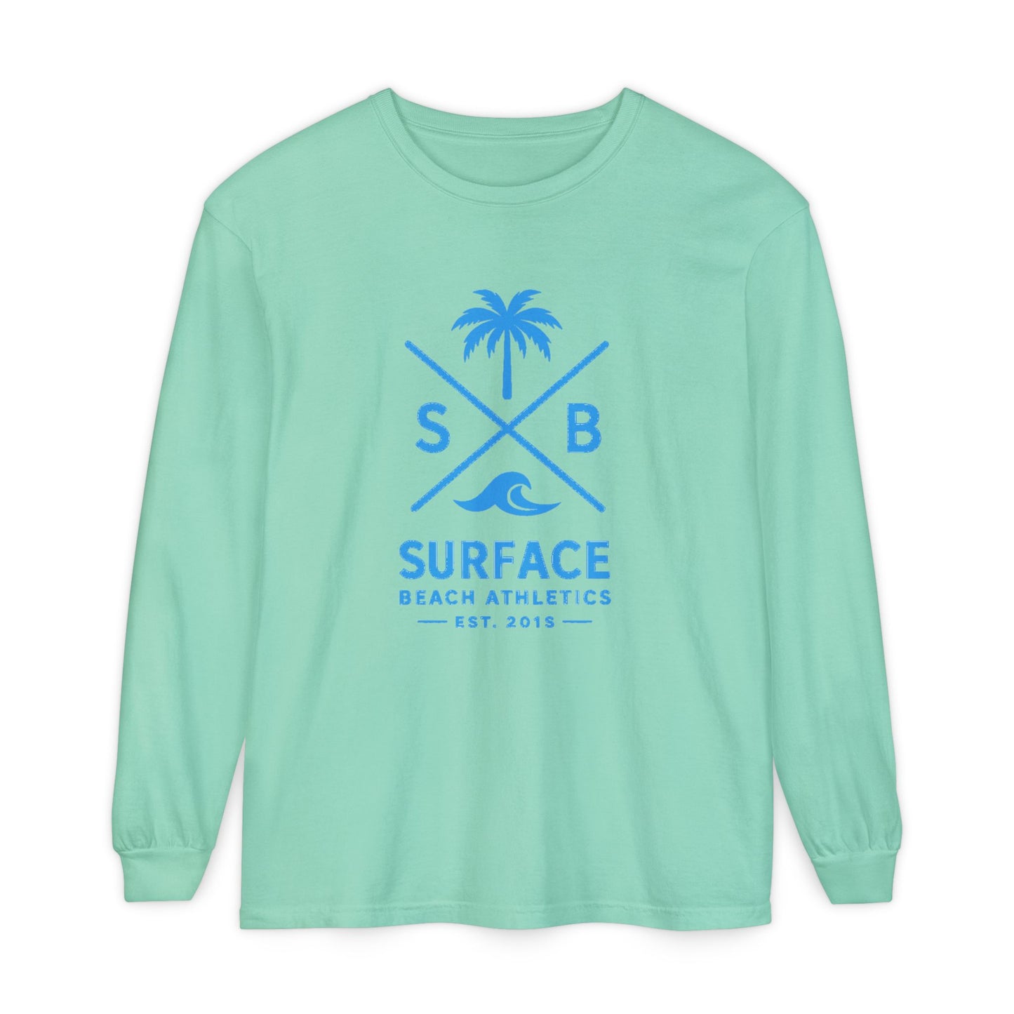 Surface Beach Athletics Long Sleeve Tee — Palm & Wave Graphic Shirt