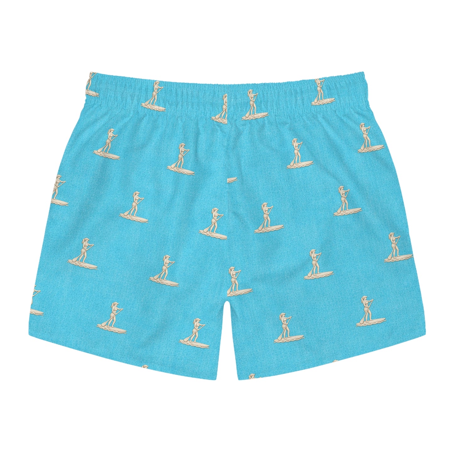 Surfache Men's Surfboard Print Swim Trunks –Retro Beach Shorts