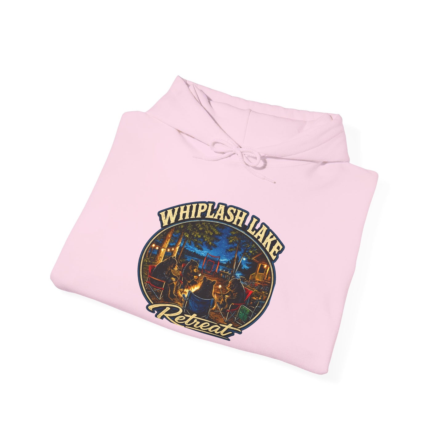Whiplash Lake Retreat Hoodie — Vintage Cabin Lake Camp Pullover