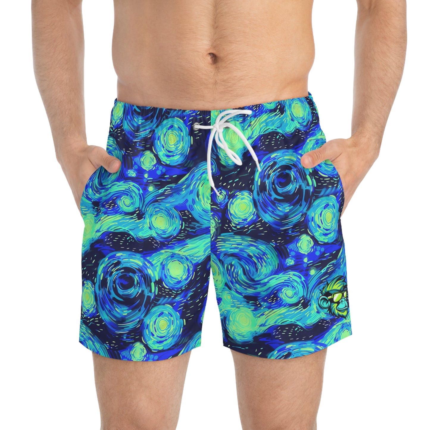 Starry Night Mascot Surface Beach Volleyball Club Modern Swim Trunks