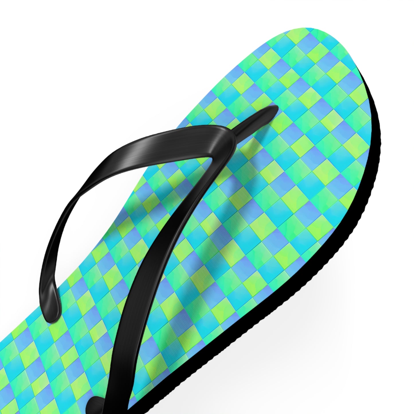 Checkerboard Surface Beach Volleyball Club Designer Flip Flops