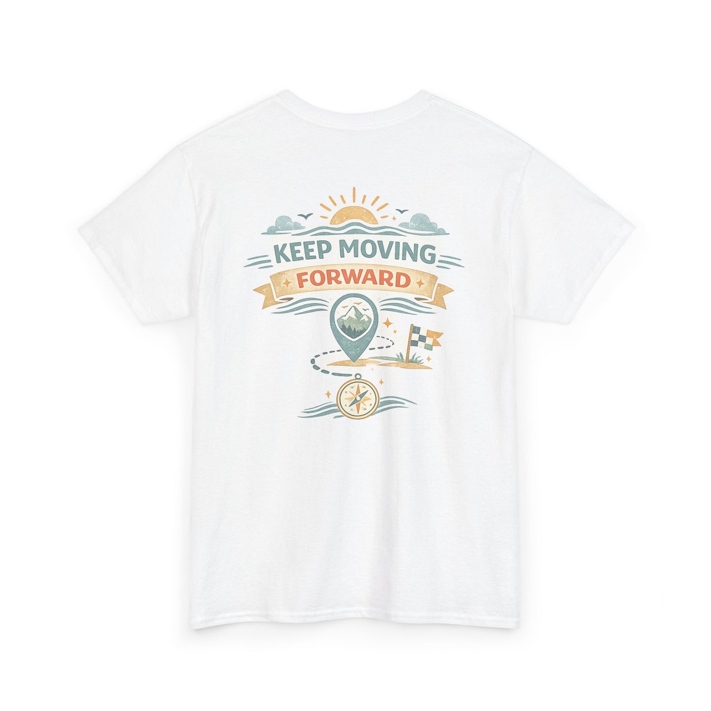 Keep Moving Forward T-Shirt — Inspirational Travel Compass Graphic Tee