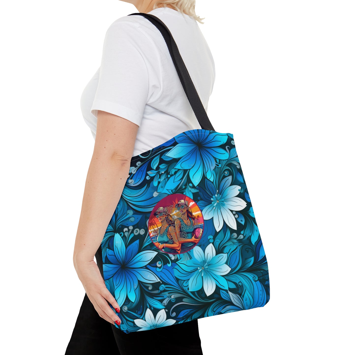 Surface Beach Volleyball Floral Logo Tote Bag (AOP)