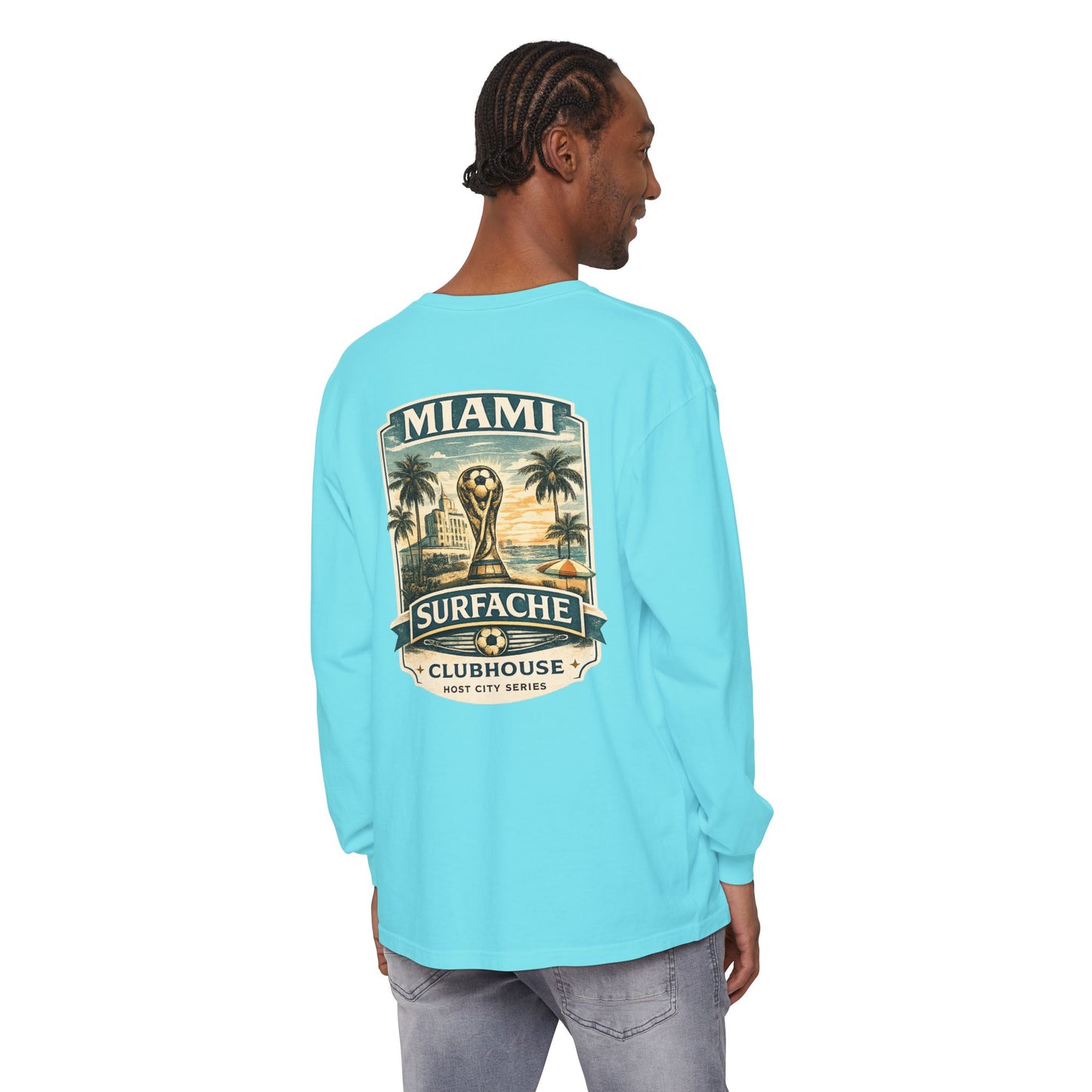 Miami Surfache Long Sleeve Tee — Surf Clubhouse Graphic Shirt