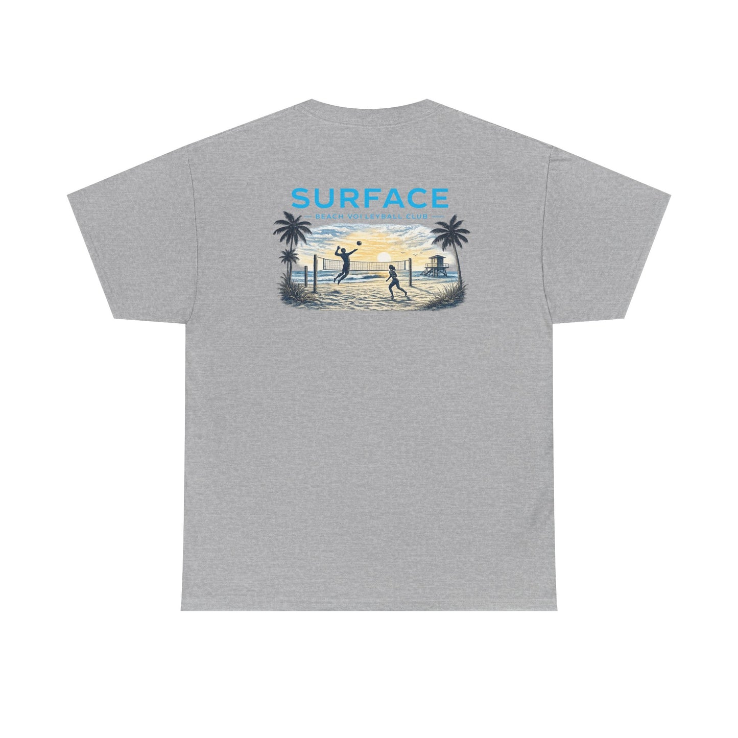 Surface Beach Volleyball Club T-Shirt — Coastal Sunset Volley Tee