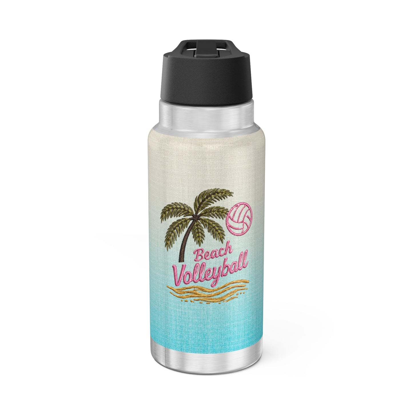 32oz Beach Volleyball Tumbler — Palm Tree Gator Design
