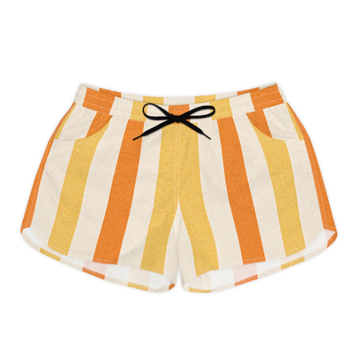 Rum Runner Sunrise Striped Women's Casual Shorts – Beachy Summer Lounge Shorts
