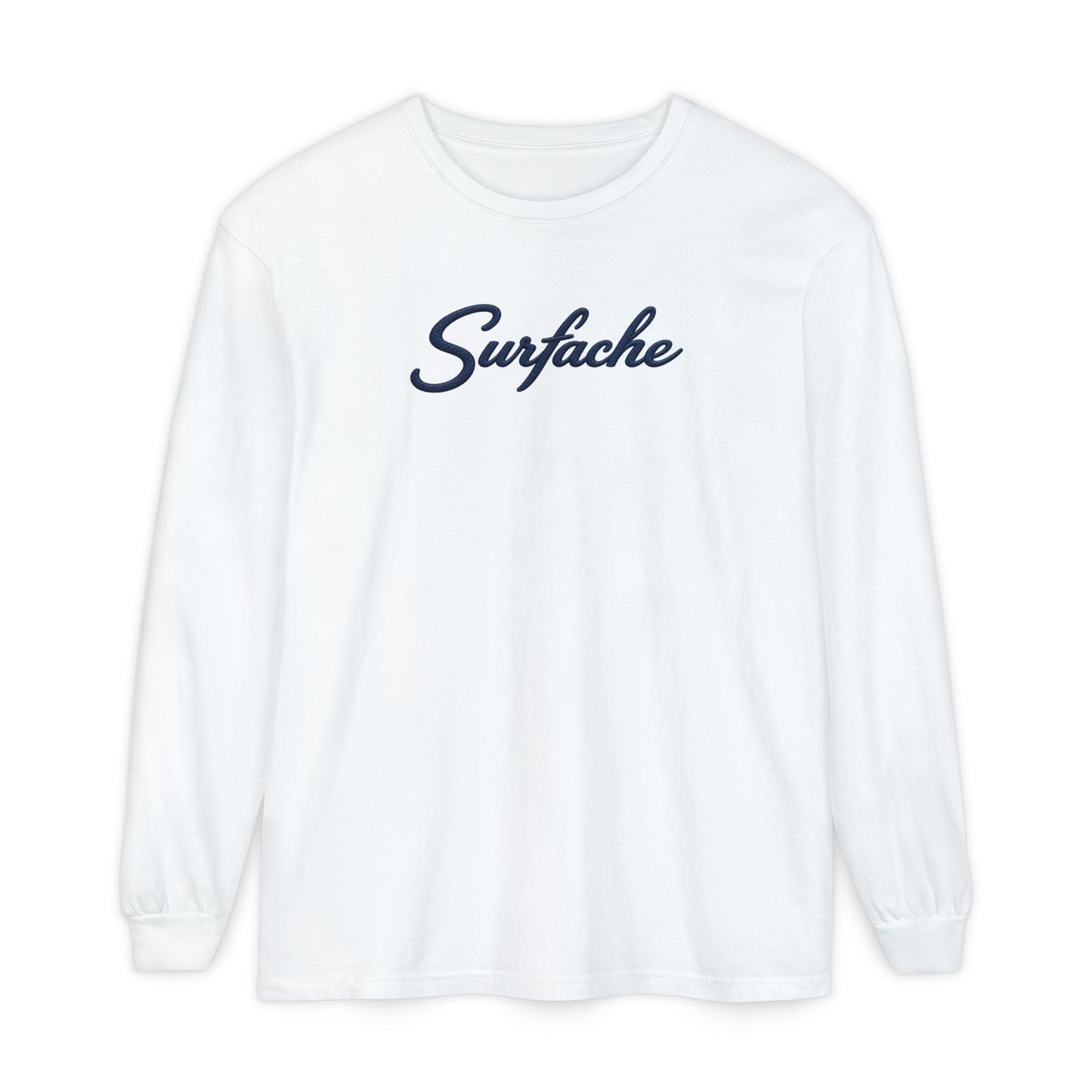 Surfache Long Sleeve T-Shirt — Script Logo Front & Wave Patch Back