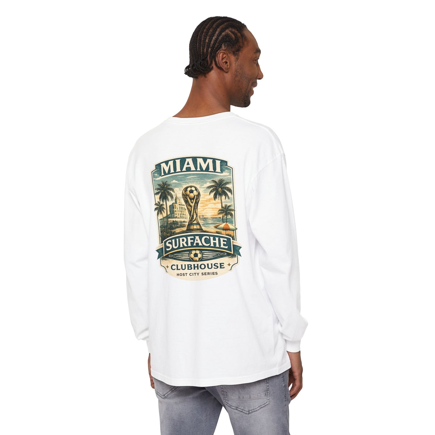 Miami Surfache Long Sleeve Tee — Surf Clubhouse Graphic Shirt