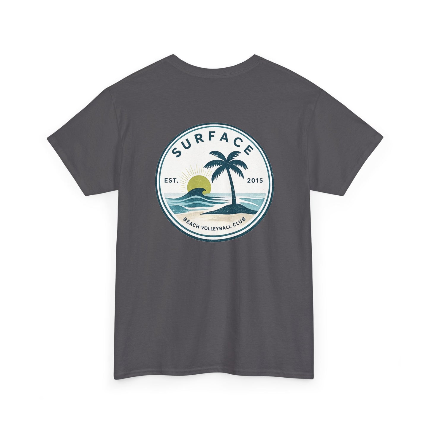 Surface Beach Club T-Shirt — Vintage Palm & Wave Logo Tee