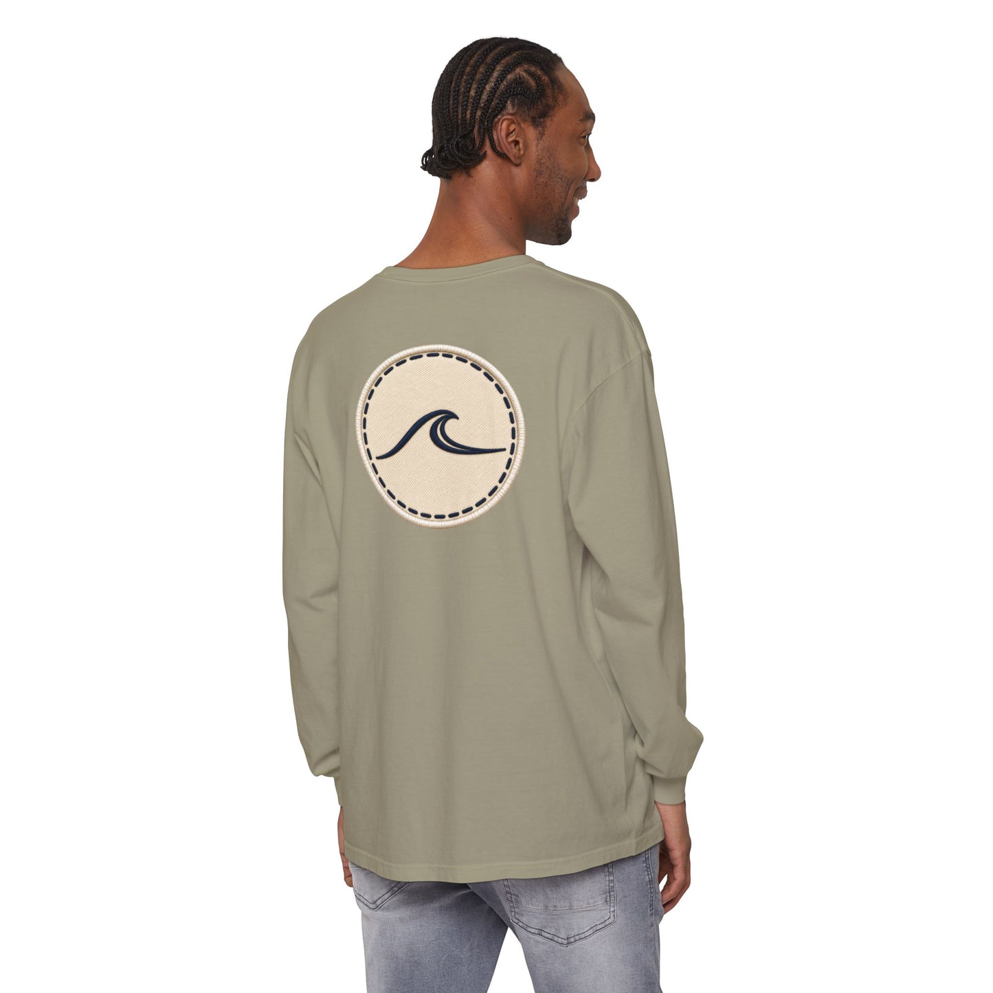 Surfache Long Sleeve T-Shirt — Script Logo Front & Wave Patch Back