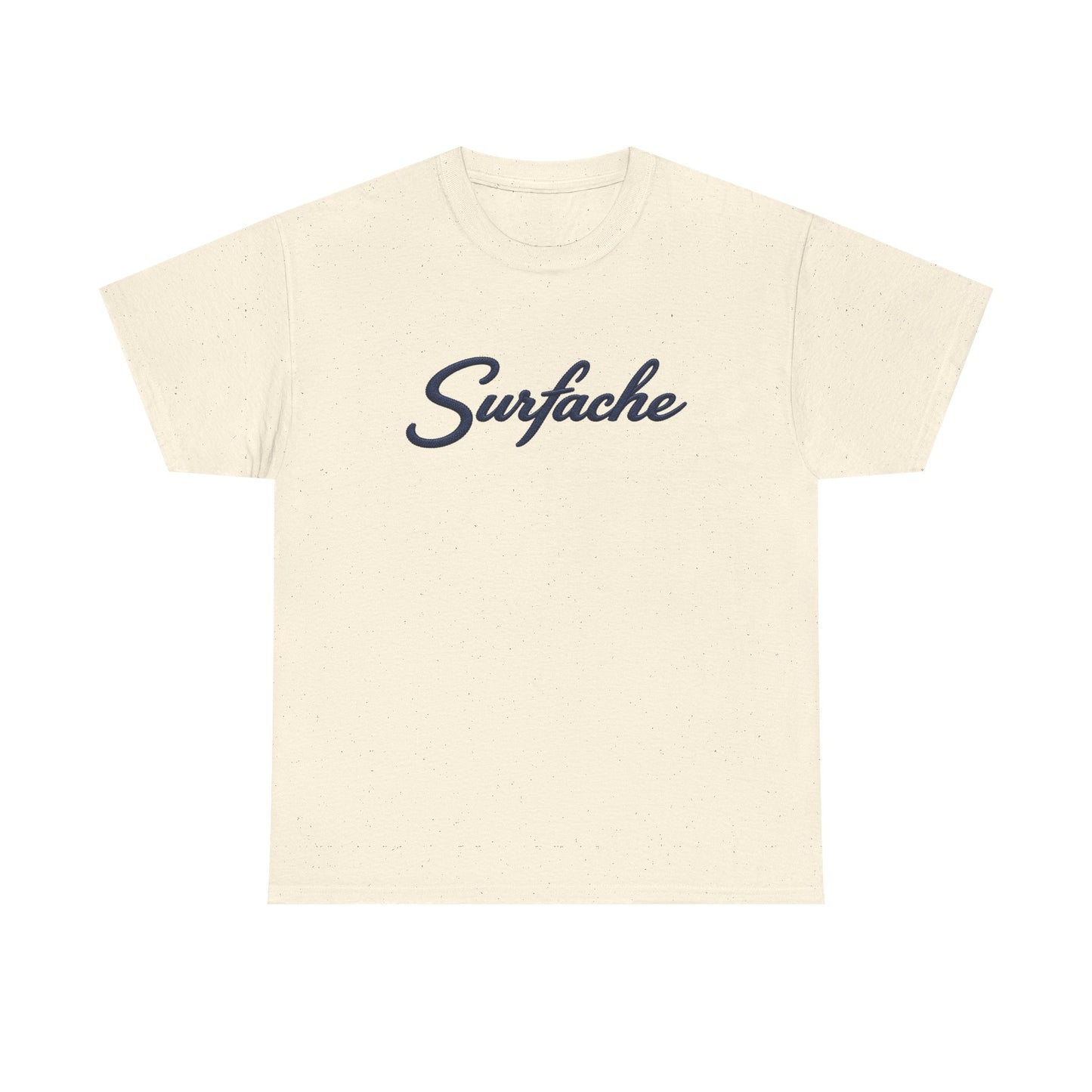 Surfache Logo Tee — Retro Script Front & Manta Ray Patch Back