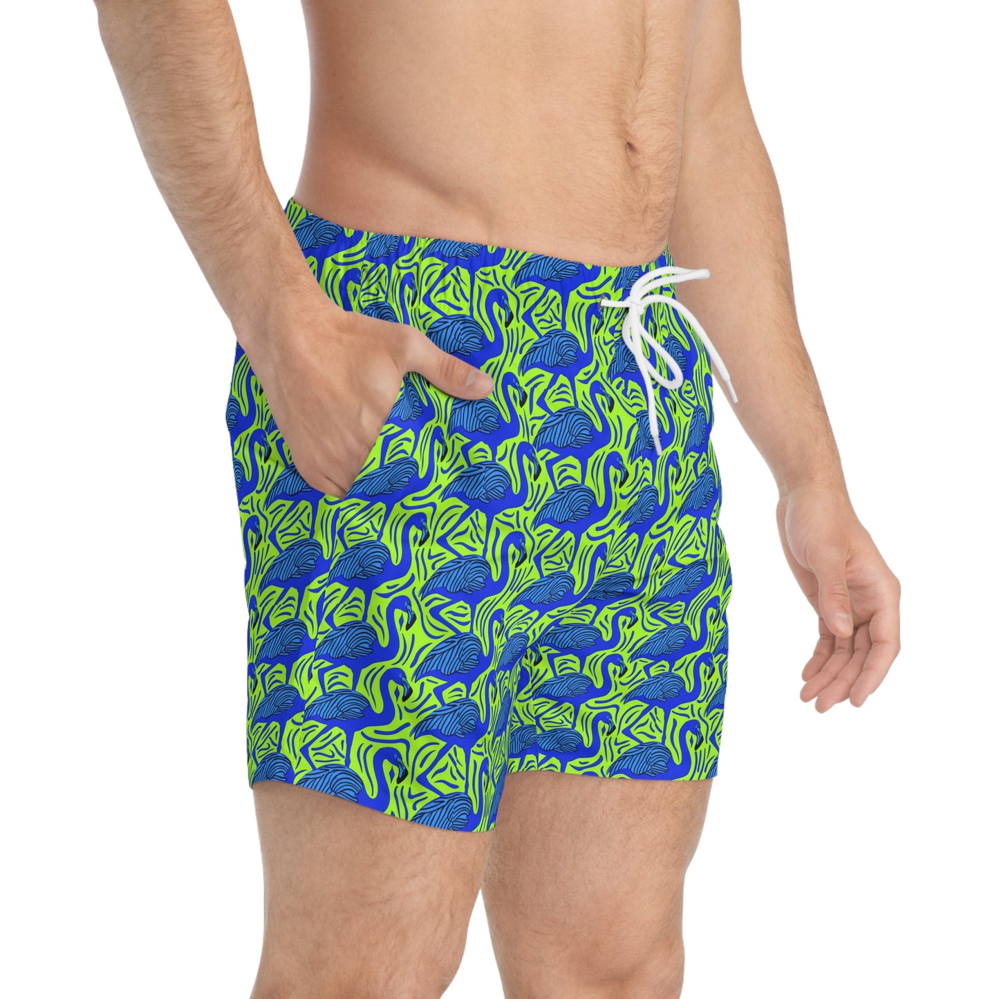 Flamingo Party Surface Beach Volleyball Club Modern Swim Trunks