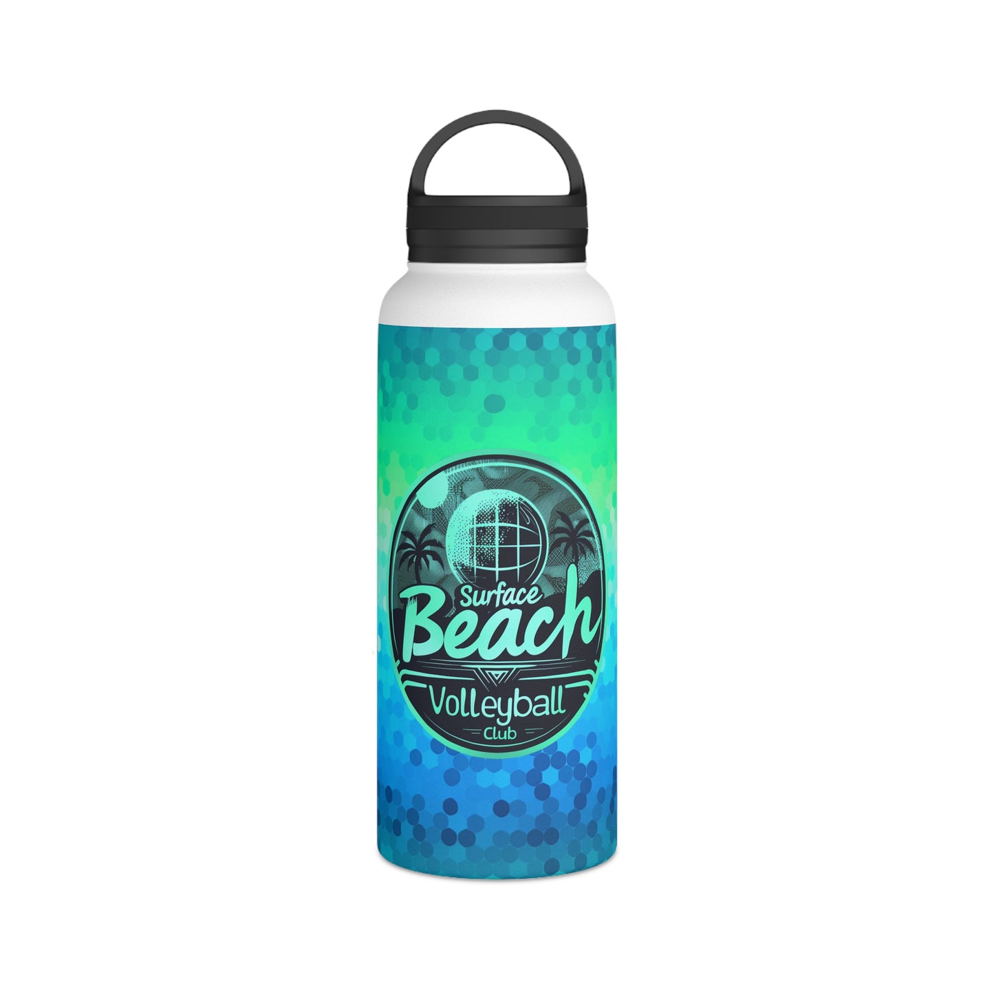 Icon Surface Beach Volleyball Club Stainless Steel Water Bottle, Handle Lid