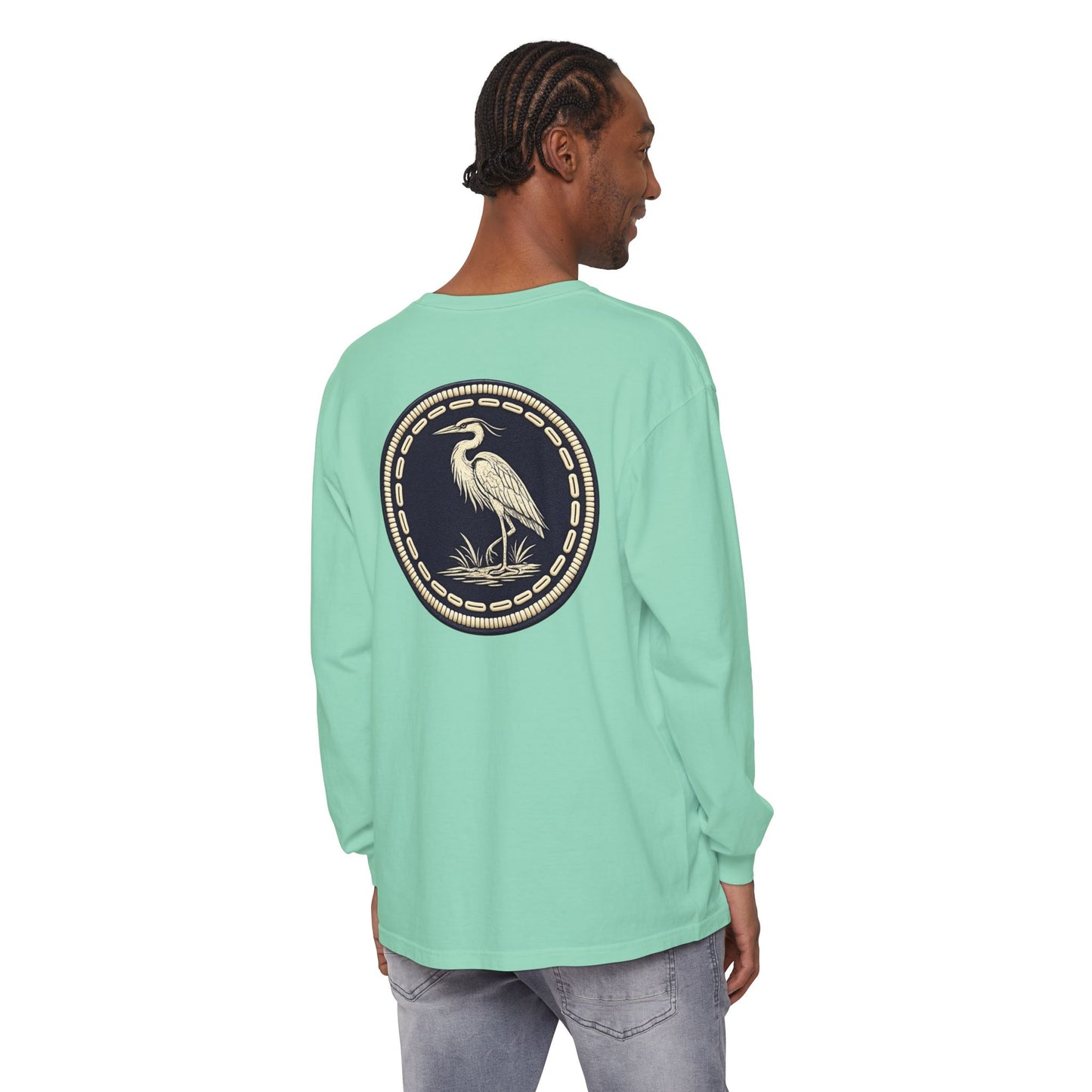 Surfache Long Sleeve T-Shirt — Coastal Heron Graphic