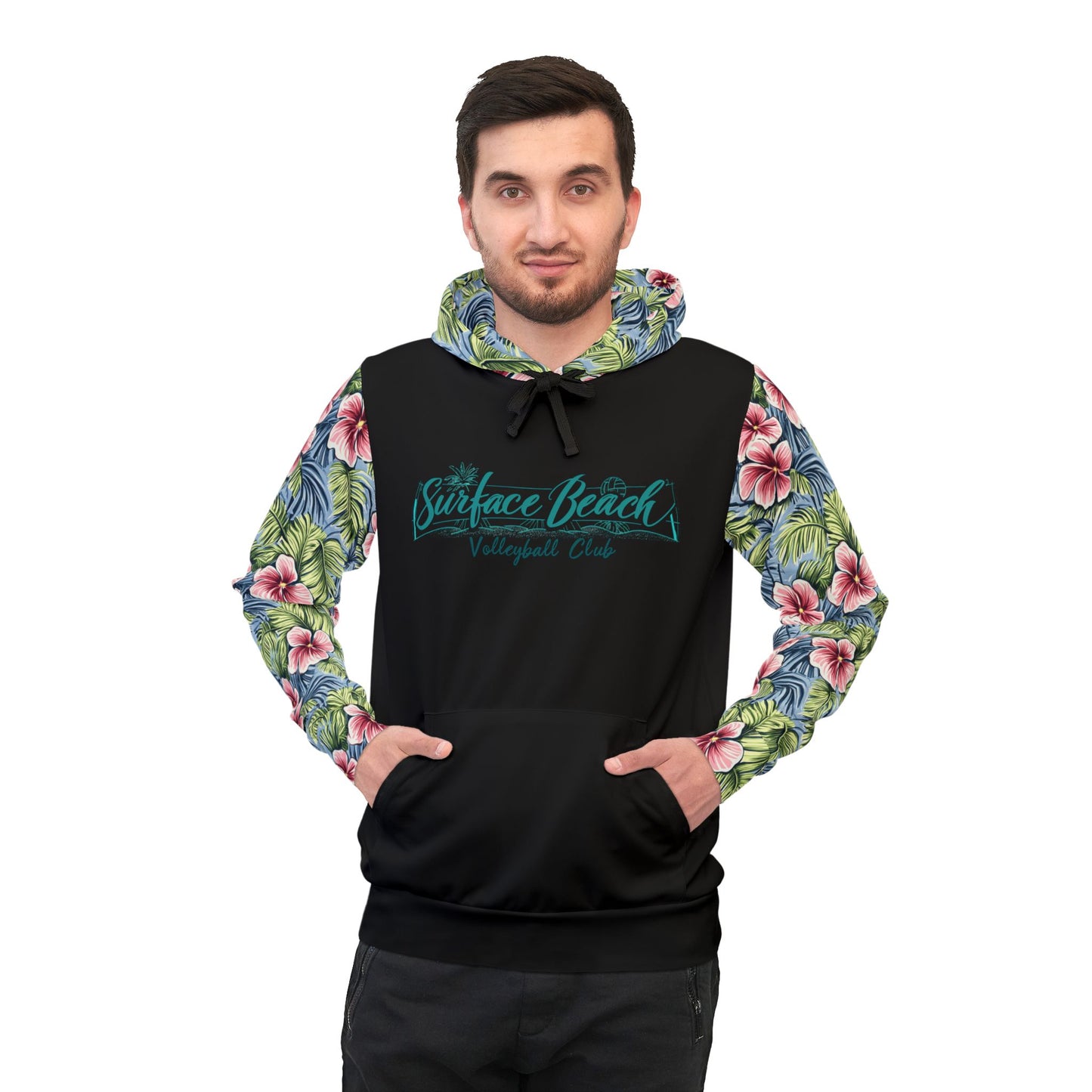 Surface Beach Volleyball Club Floral Sublimated Designer Athletic Hoodie