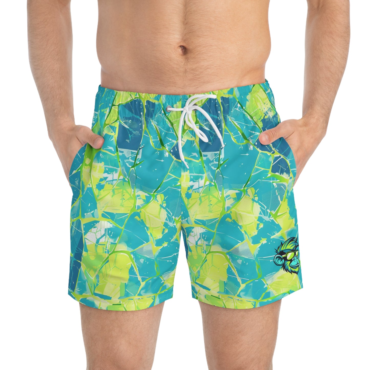 Mosaic Mascot Surface Beach Volleyball Club Dotted Ombré Modern Swim Trunks Volleys