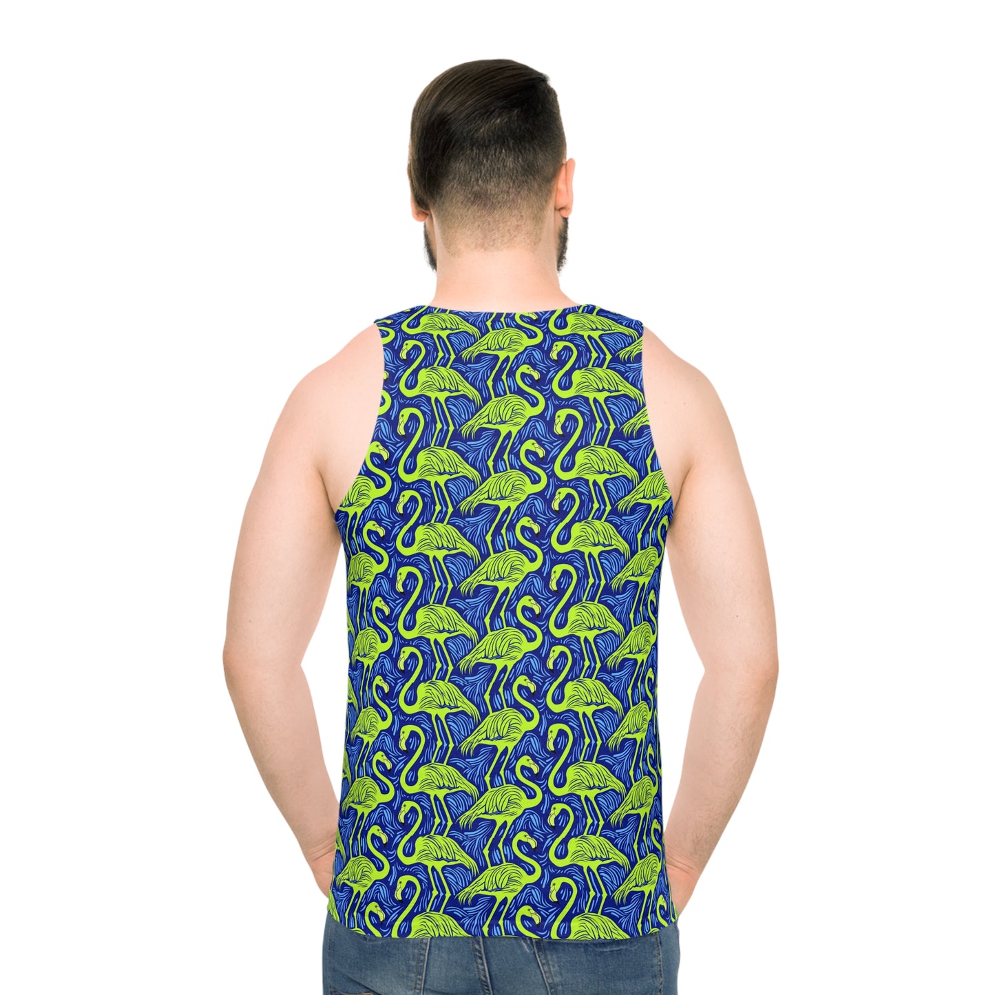 Flamingo Party Mascot Surface Beach Volleyball Club Unisex Tank Top (AOP)