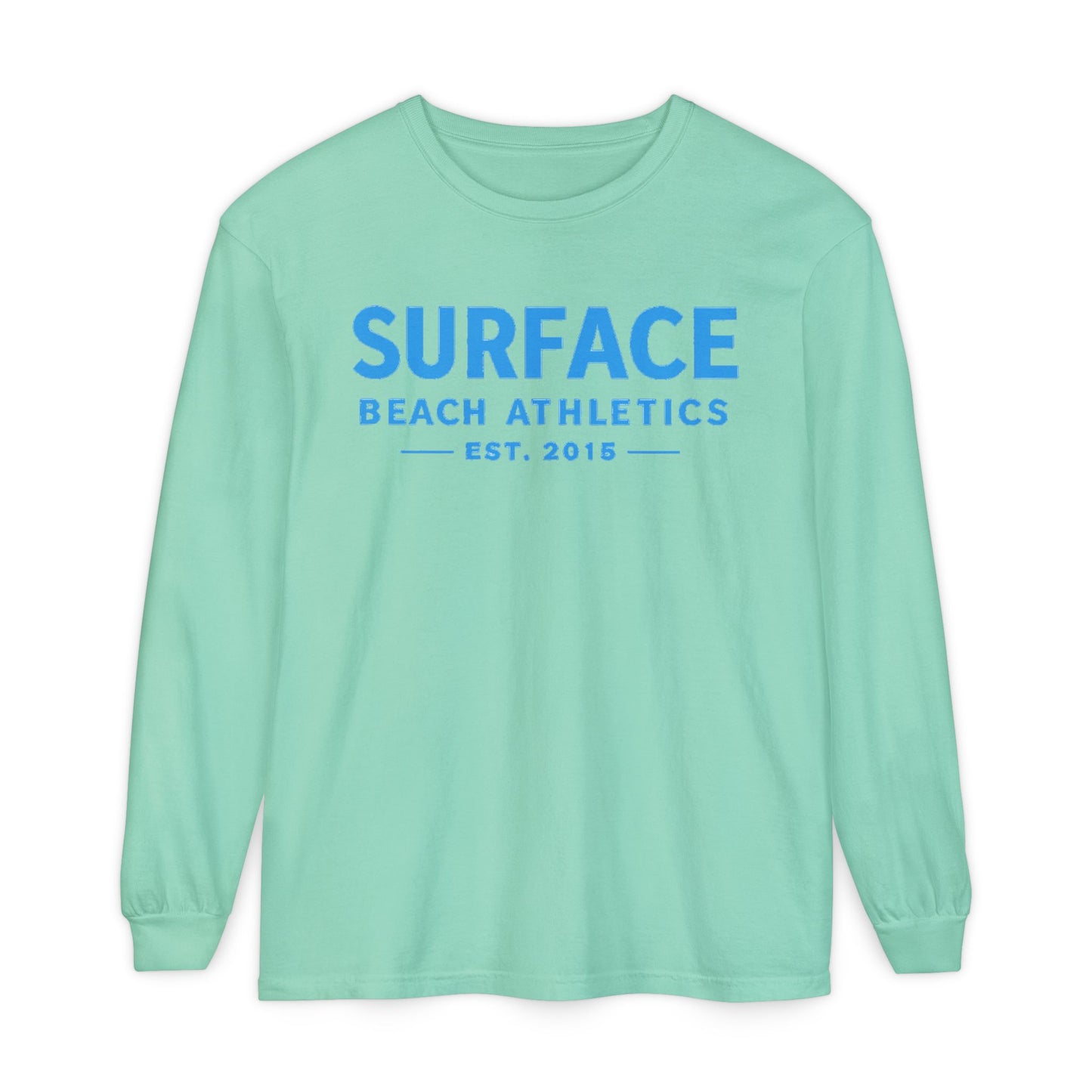 Surface Beach Athletics Long Sleeve Tee — "SURFACE" Graphic Beach Shirt