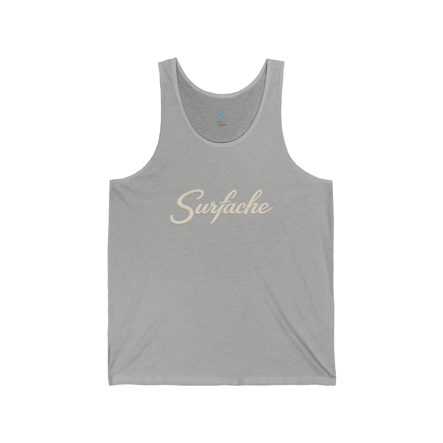 Surfside Beach Tank Top — Blue Palm & Wave Logo 'Surface' Athletic Tank