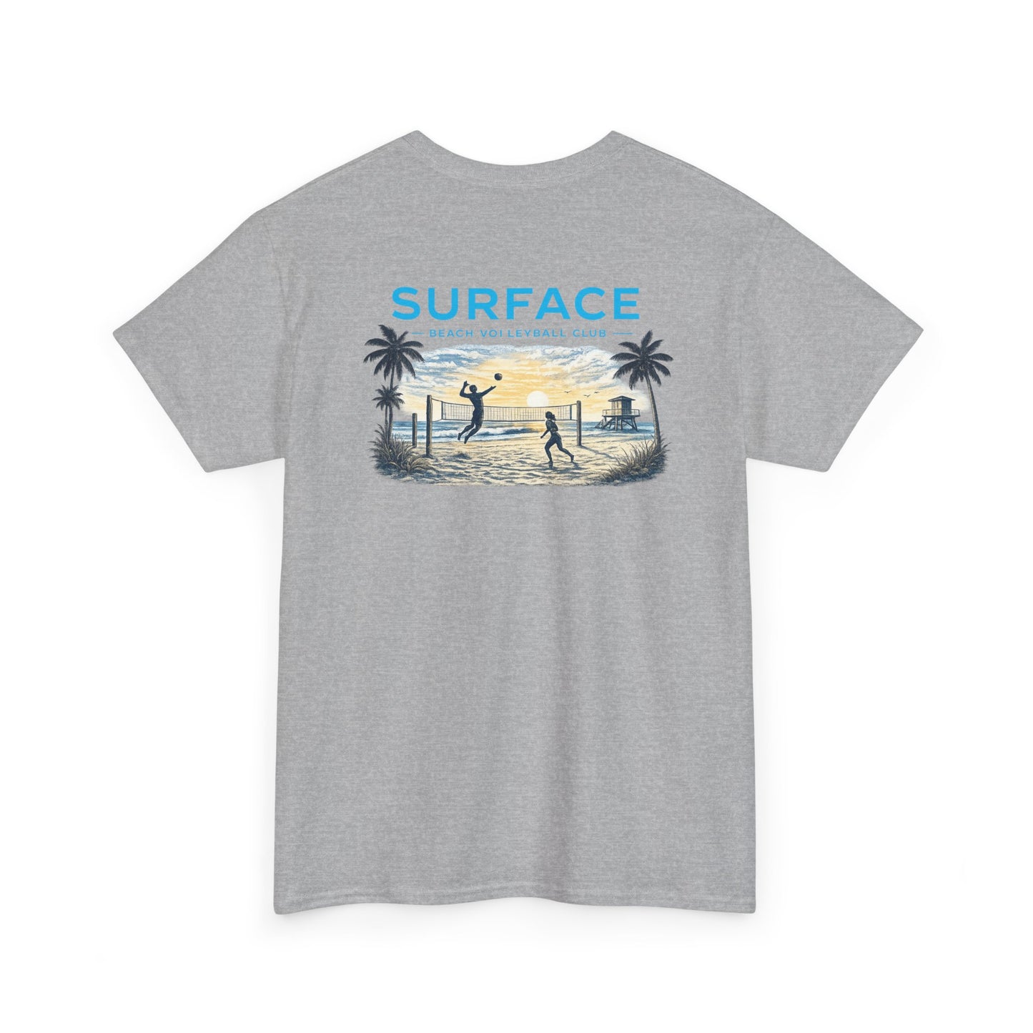Surface Beach Volleyball Club T-Shirt — Coastal Sunset Volley Tee