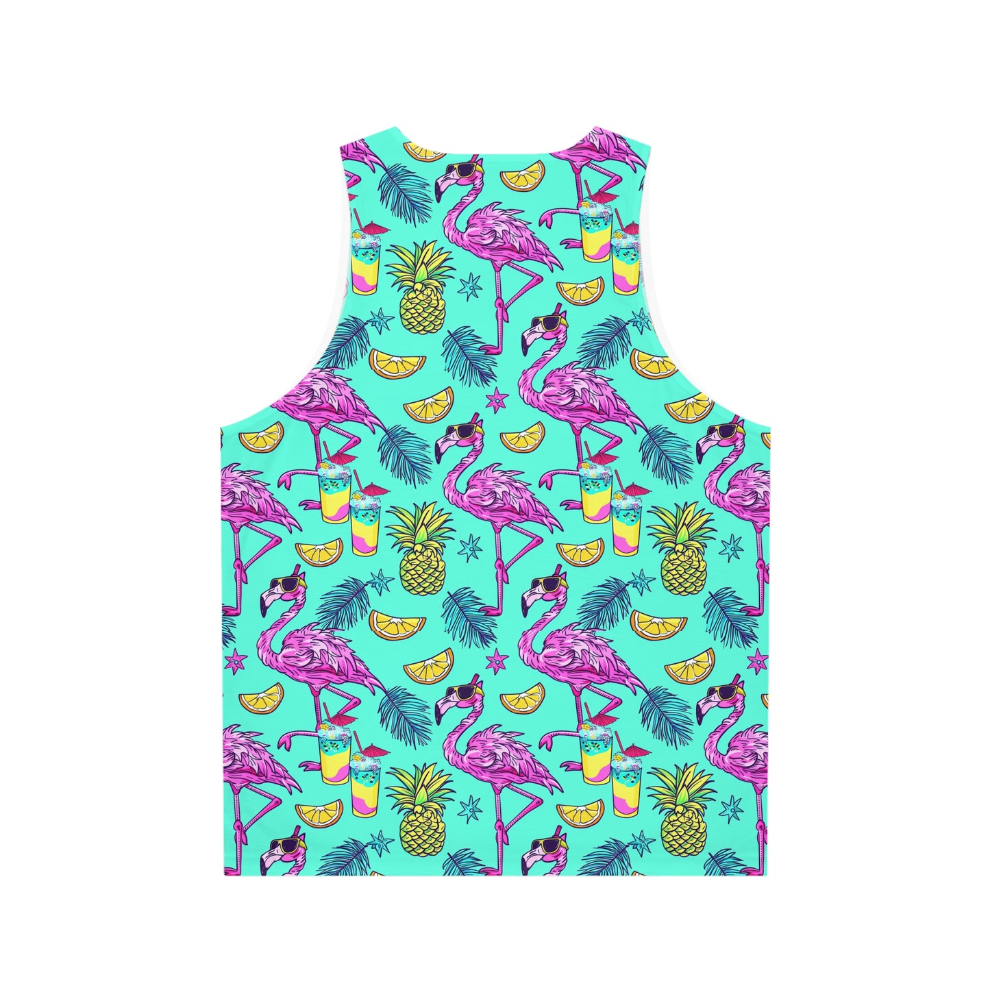 Flamingo Party Mascot Surface Beach Volleyball Club Unisex Tank Top (AOP)