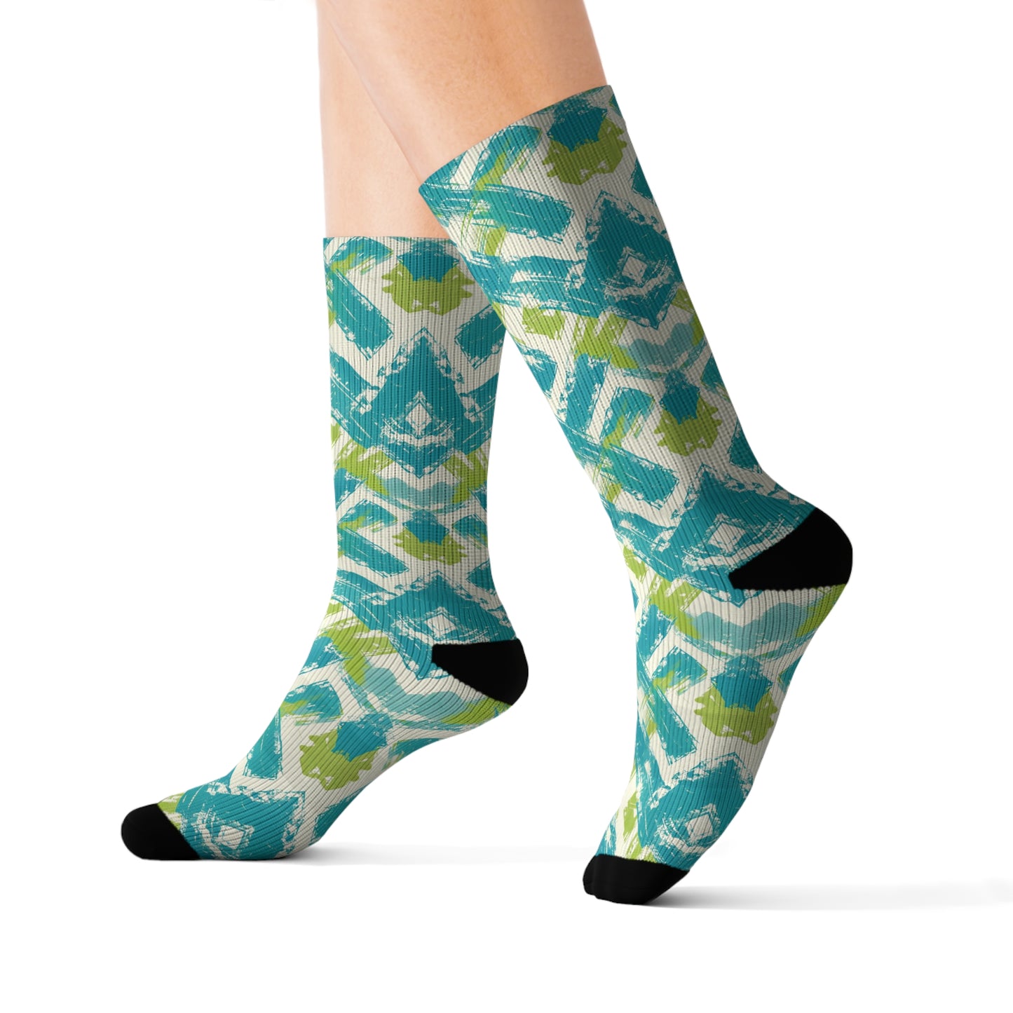 Moda Urbano Breatheable Moisture Wicking Performance Printed Fashion Sublimation Socks