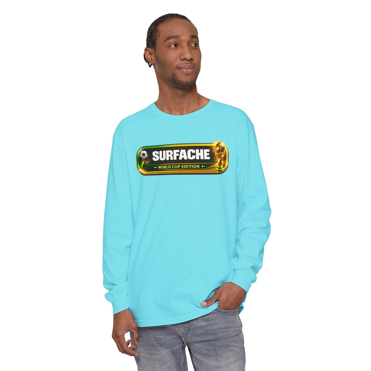 Surfache World Cup Soccer Long Sleeve Tee — "Surface" Front & "Pausa de Hidratación" Back