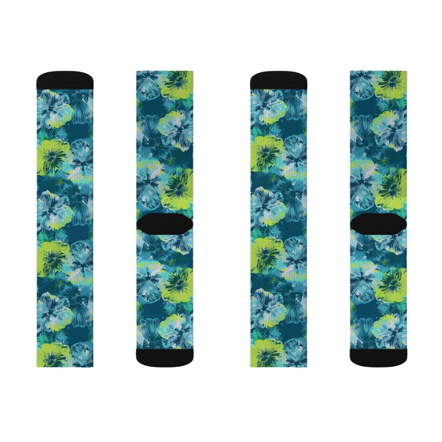 Moda Urbano Hibiscus Breatheable Moisture Wicking Performance Printed Fashion Sublimation Socks