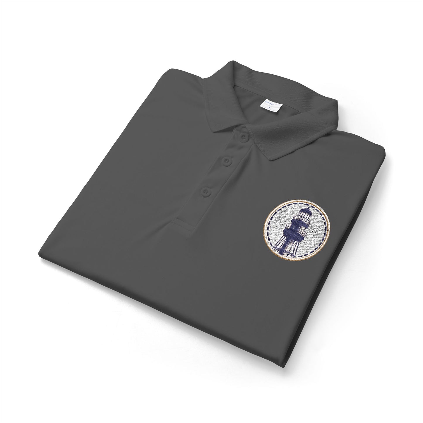 Surfache Performance Polo with Nautical Compass Logo — Embroidered Sailing Crew Shirt