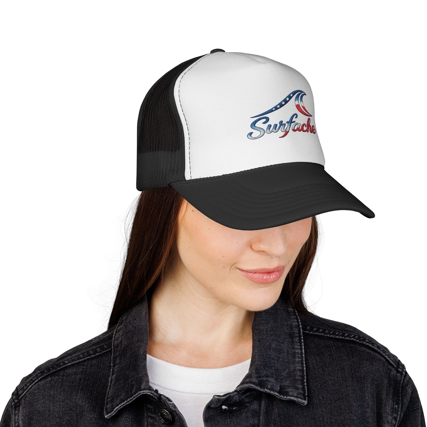Surfache Wave Trucker Hat — Vintage Surf Logo Cap for Beach Lovers