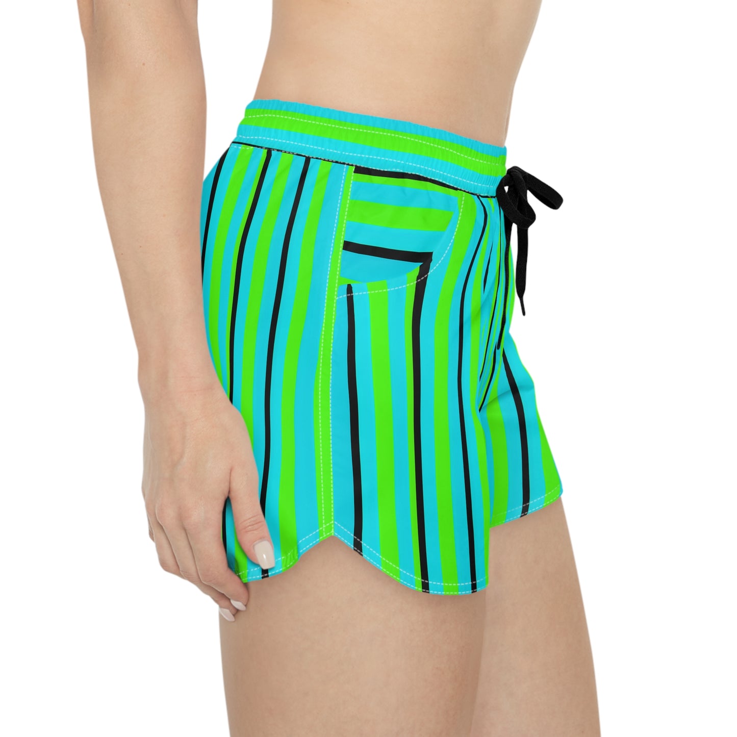 Surface Beach Volleyball Club Striped Logo Cover Up Women's Casual Shorts (AOP)