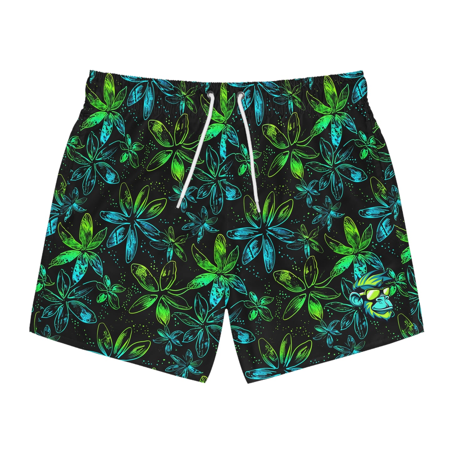 Floral Mascot Surface Beach Volleyball Club Modern Swim Trunks