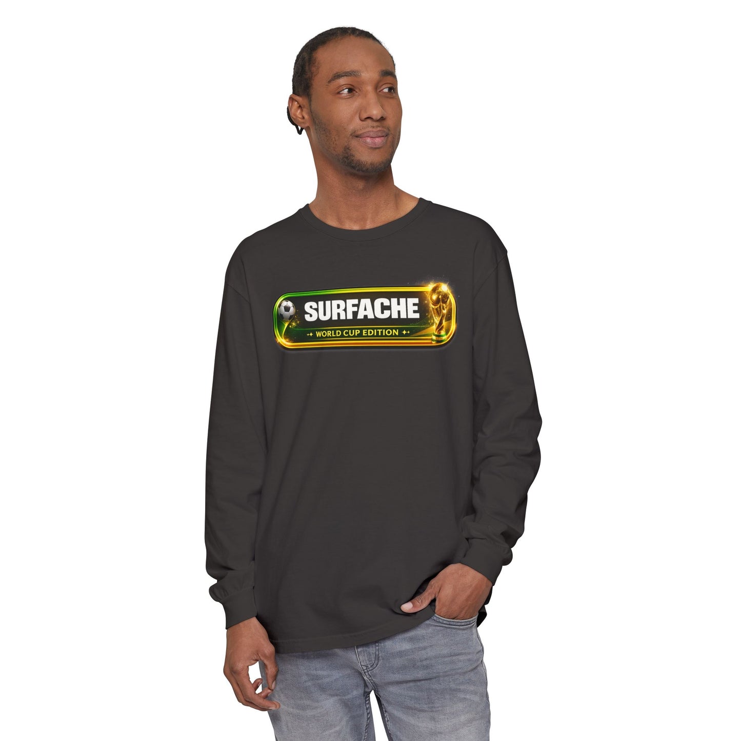 Surfache World Cup Soccer Long Sleeve Tee — "Surface" Front & "Pausa de Hidratación" Back