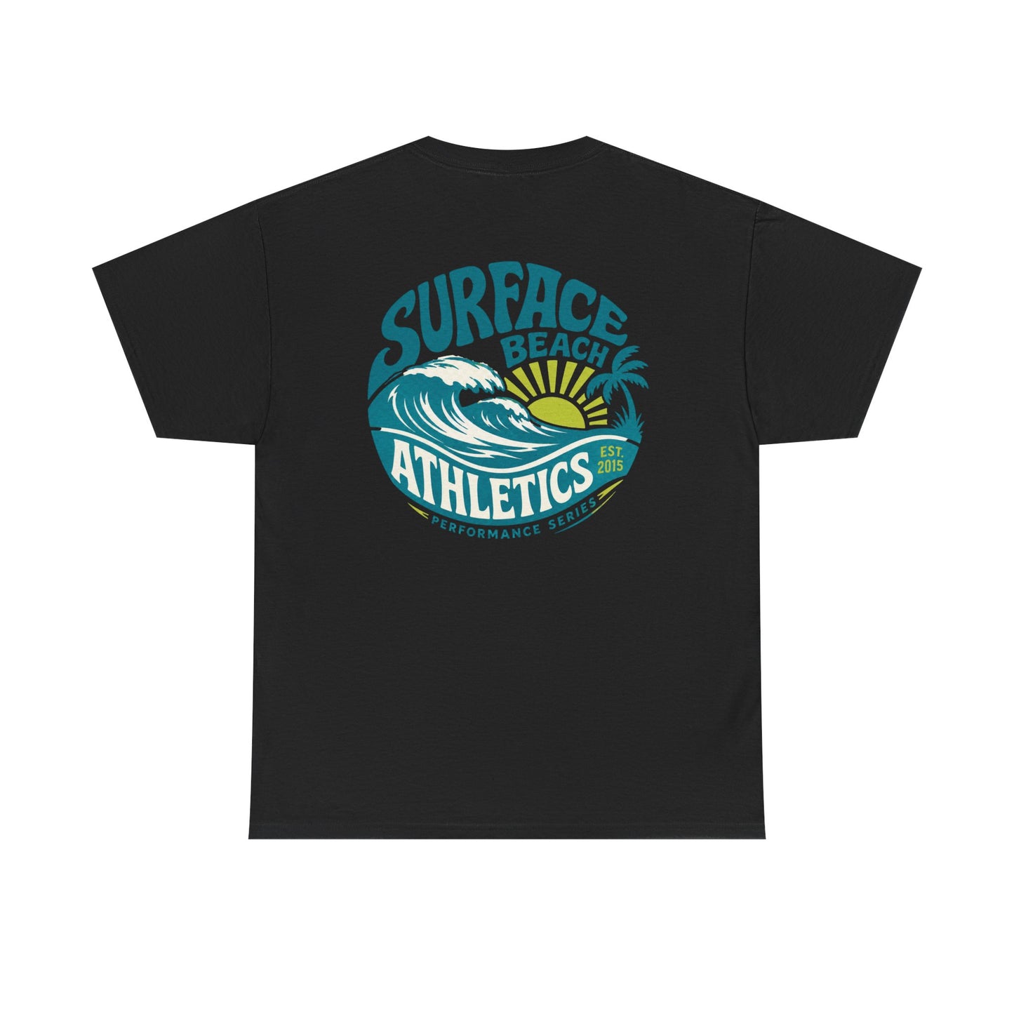 Surface Beach Club T-Shirt — Vintage Palm & Wave Logo Tee
