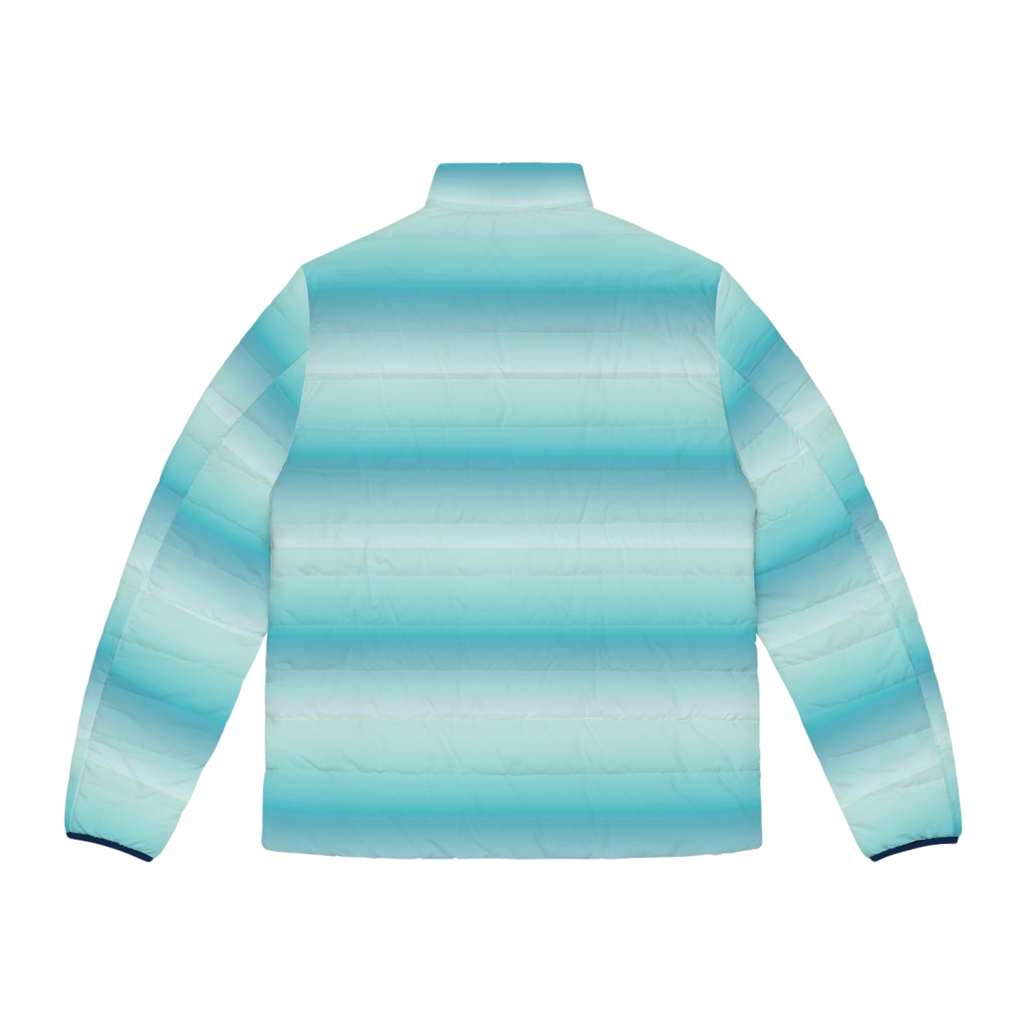 Aqua Ombre Puffer Jacket — Men's Lightweight Gradient Winter Coat