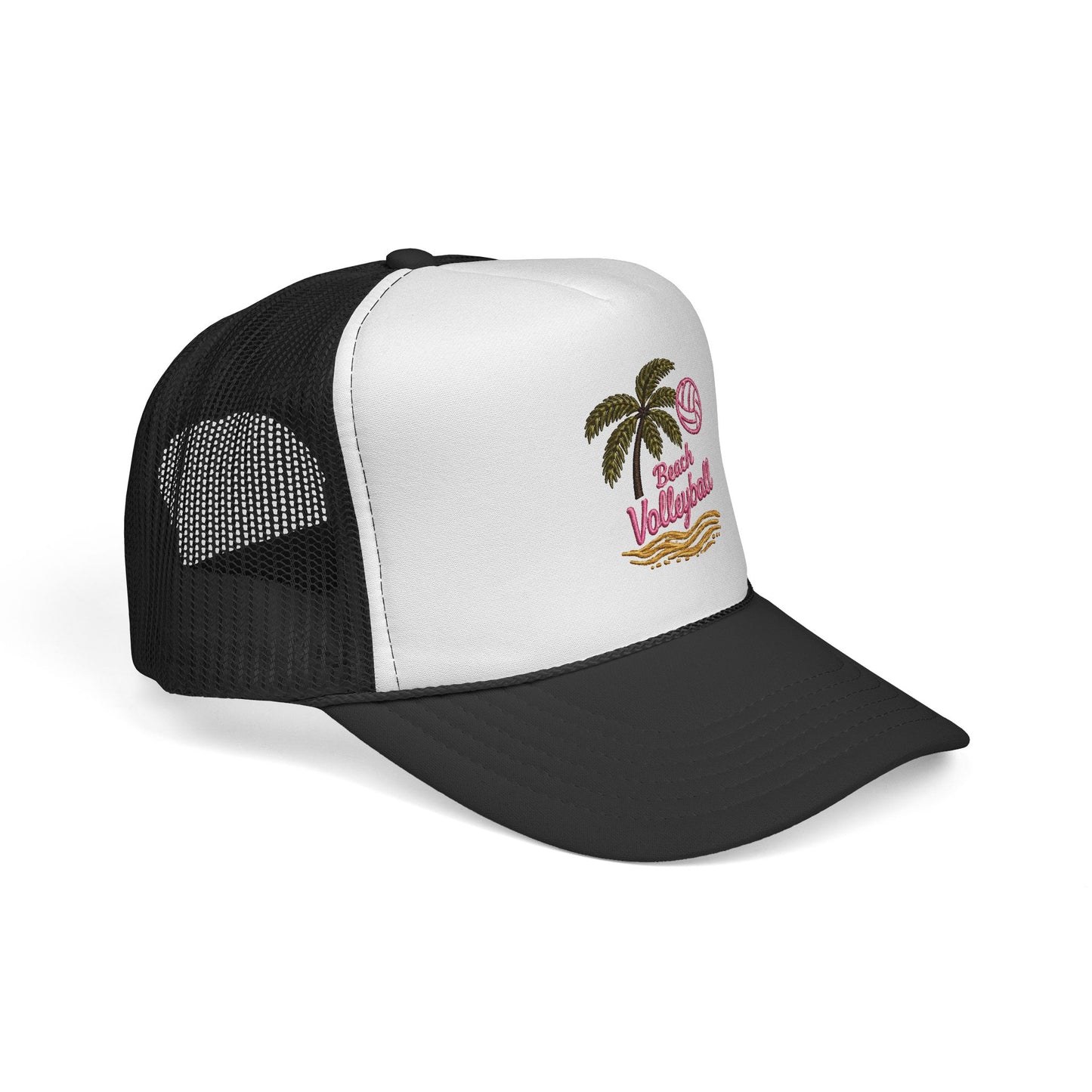 Beach Volleyball Trucker Cap – Palm Tree & Volley Graphic