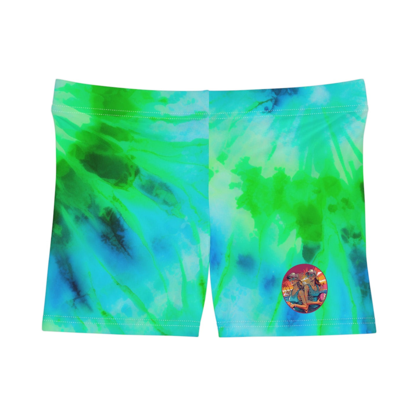 Surface Beach Volleyball Club Tie Dye Athletic Spandex Workout Yoga Women's Shorts (AOP)