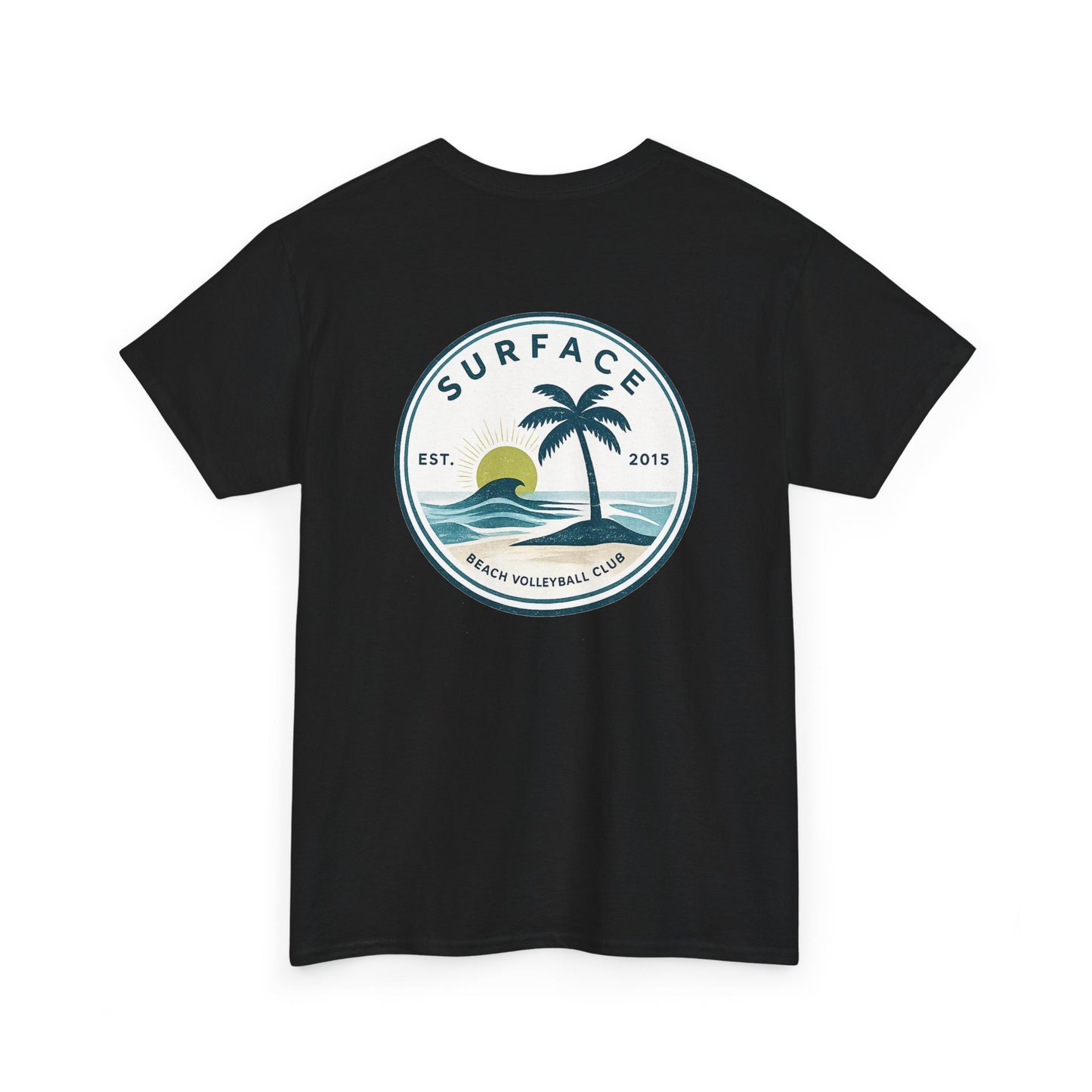 Surface Beach Club T-Shirt — Vintage Palm & Wave Logo Tee