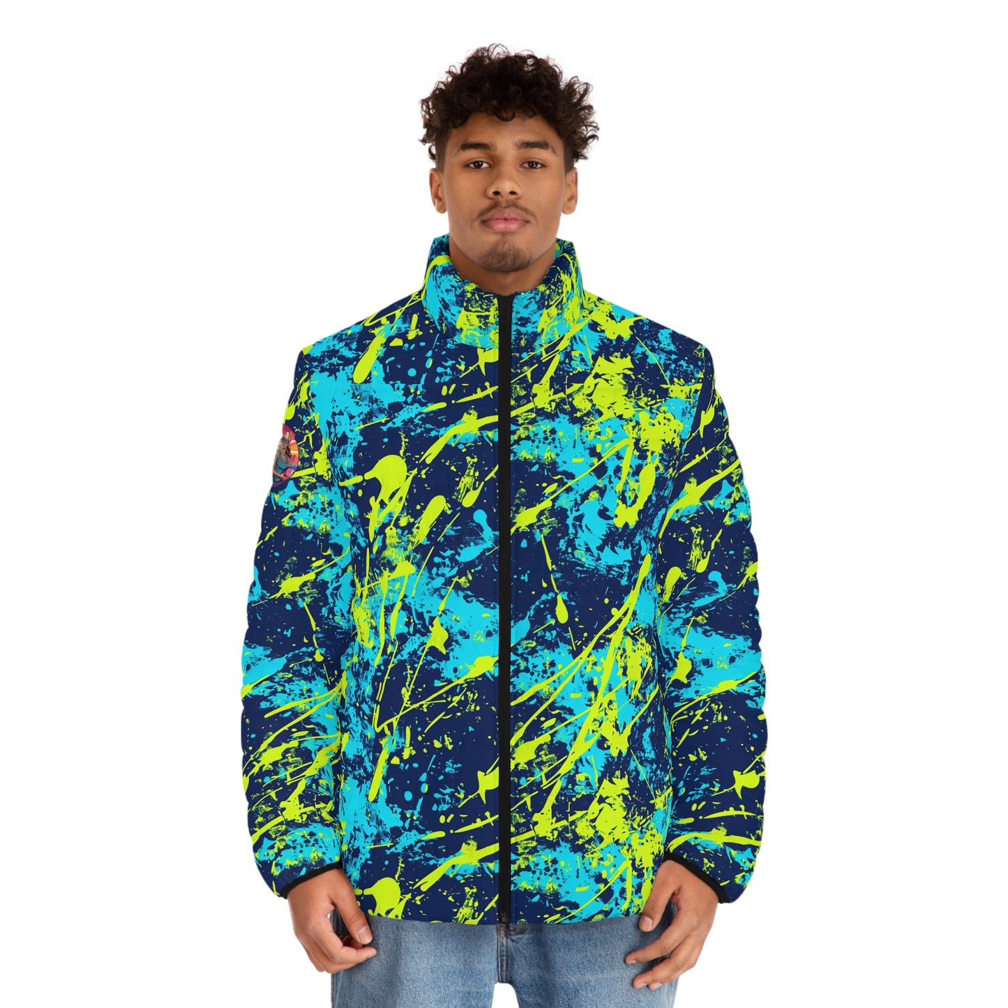 Surface Beach Volleyball Club Men's Puffer Jacket (AOP)