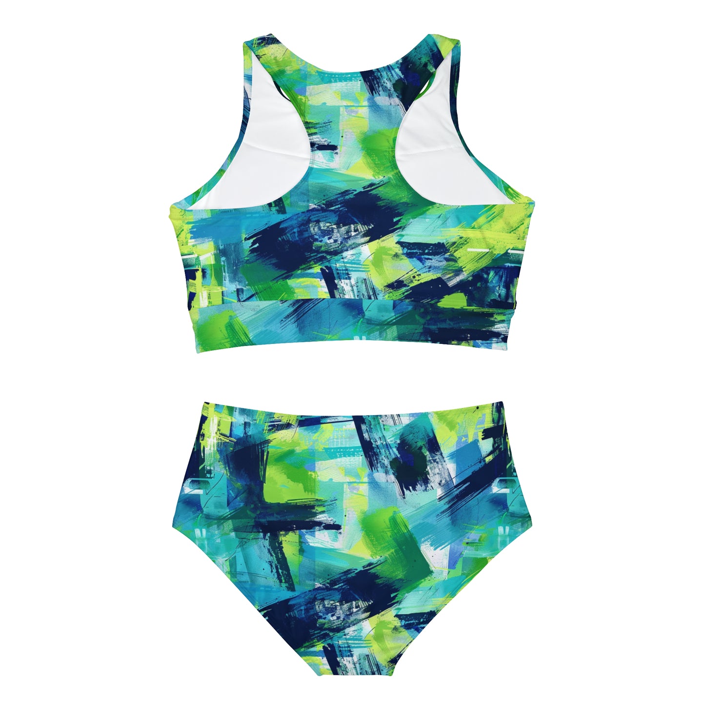 Mascot Surface Beach Volleyball Club Neon Palm Sporty Bikini Set