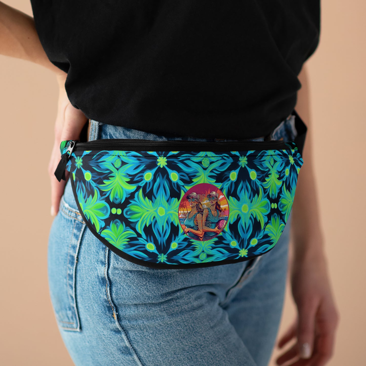 Surface Beach Volleyball Club Floral Logo Fanny Pack