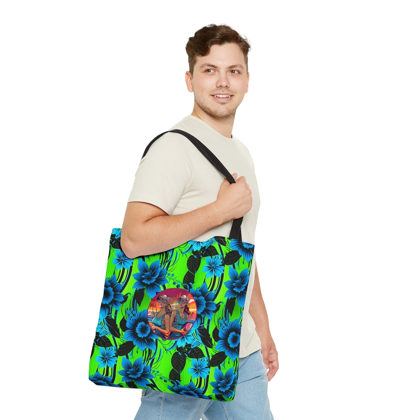 Surface Beach Volleyball Floral Logo Tote Bag (AOP)