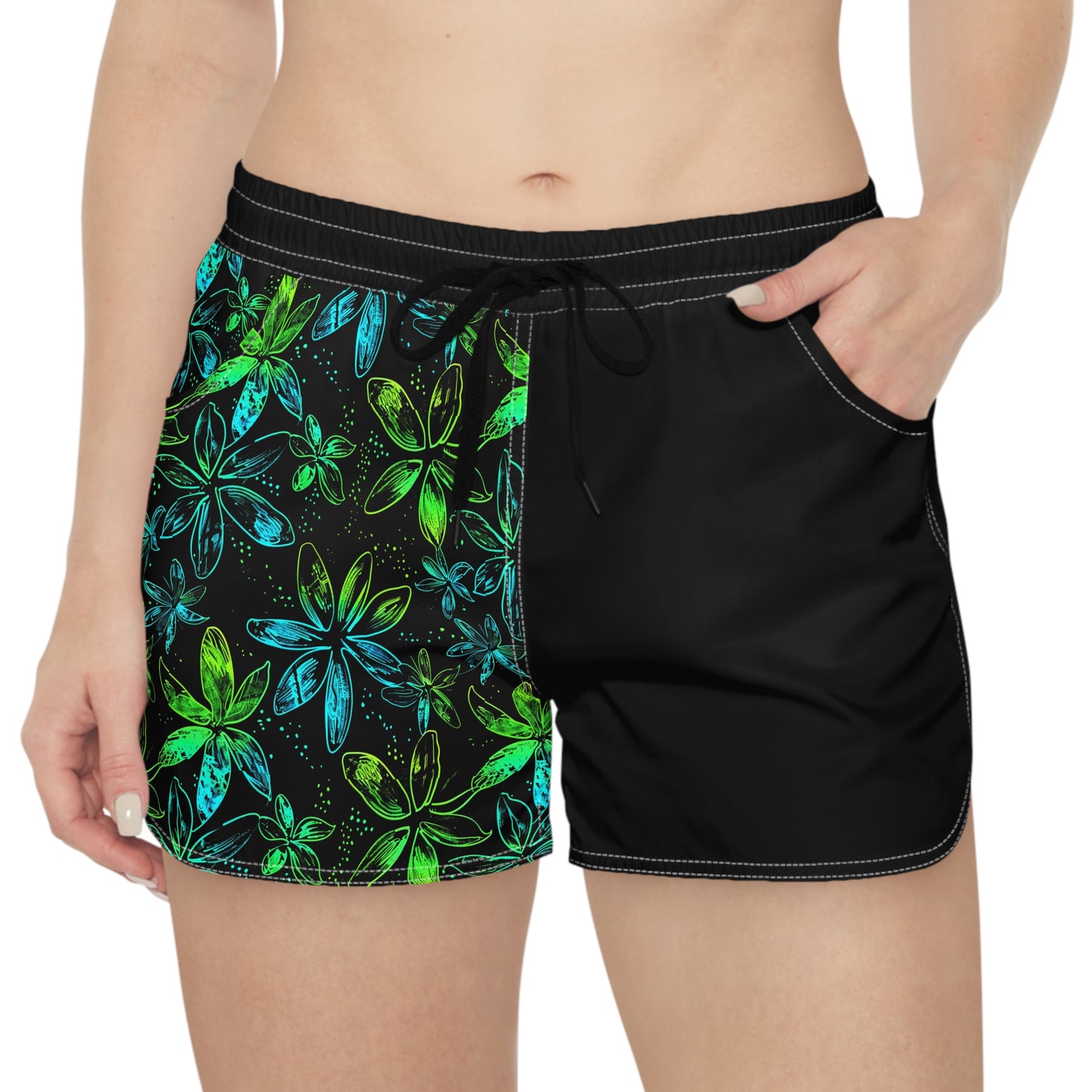 Moda Urbano Floral Color Block Cover Up Women's Casual Shorts (AOP)