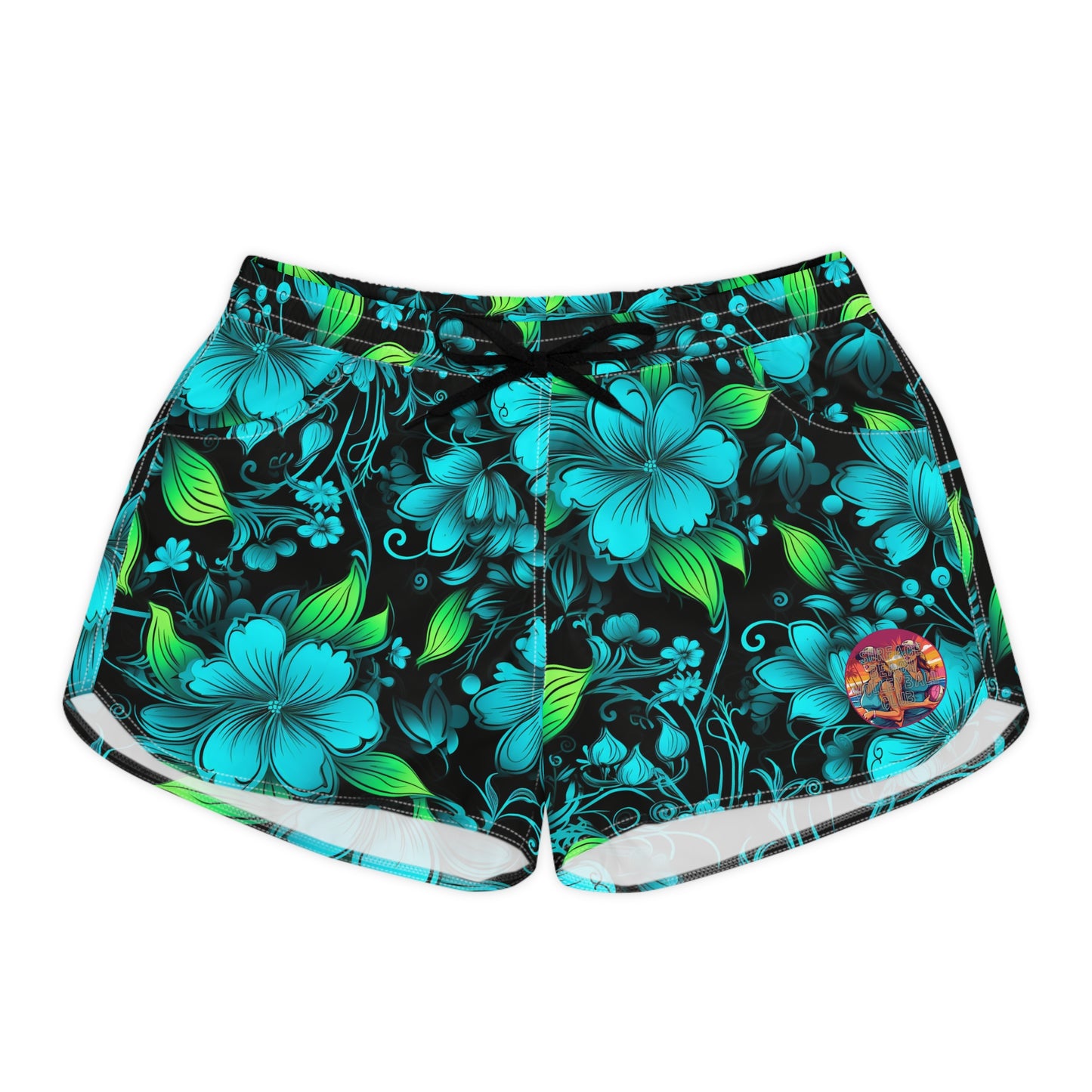 Surface Beach Volleyball Club Floral Logo Cover Up Women's Casual Shorts (AOP)