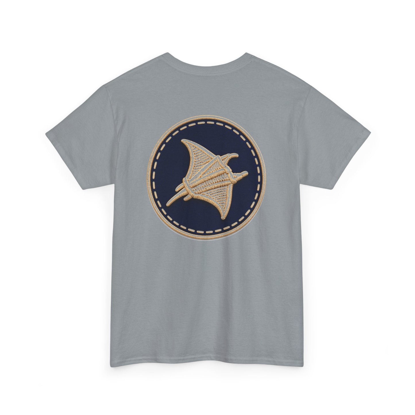 Surfache Logo Tee — Retro Script Front & Manta Ray Patch Back