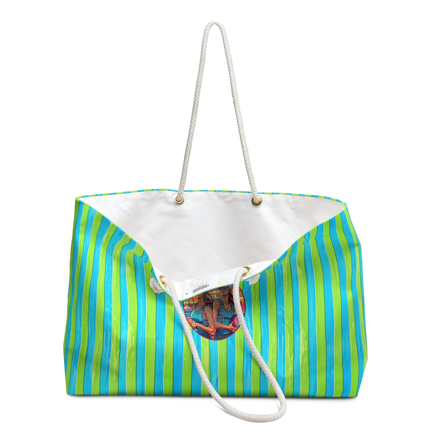 Surface Beach Volleyball Club Weekender Bag - Striped Bright Fashionable Travel Tote