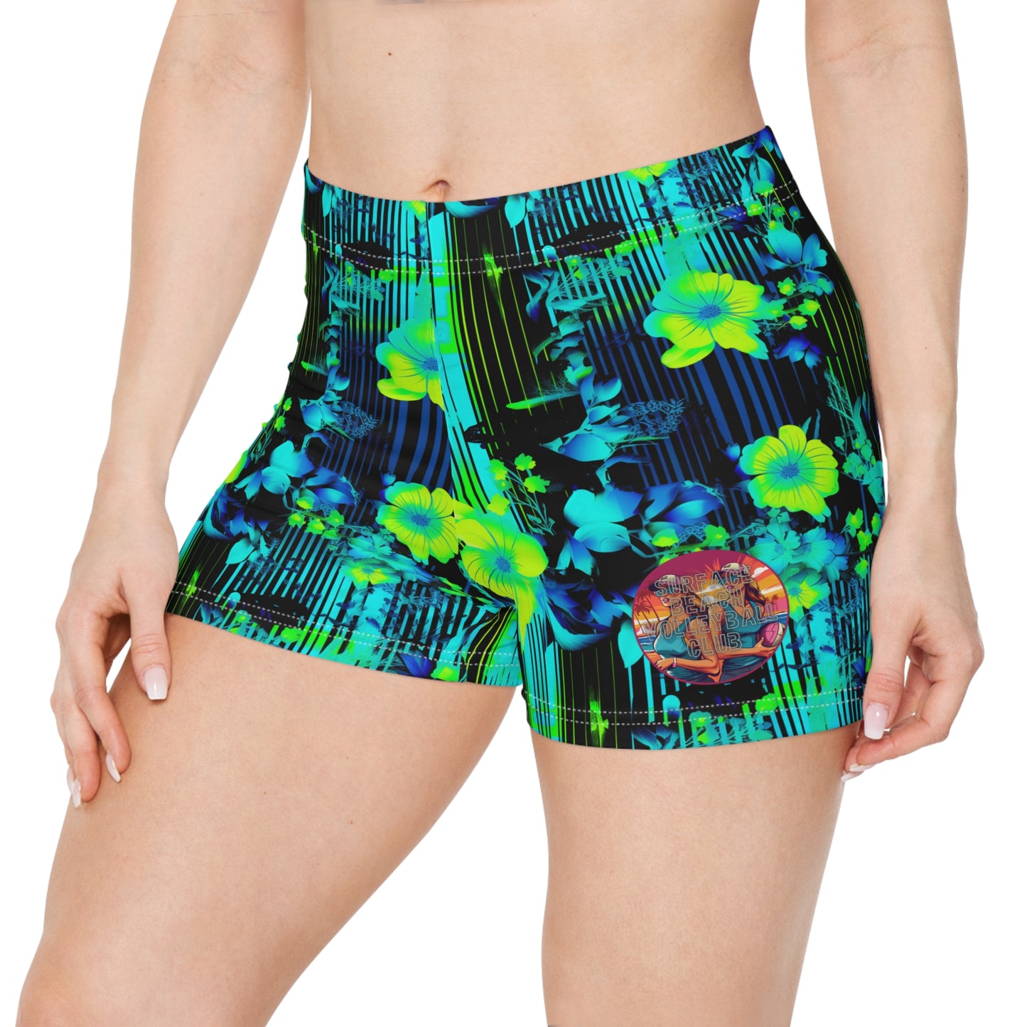 Surface Beach Volleyball Club Athletic Spandex Workout Yoga Women's Shorts (AOP)